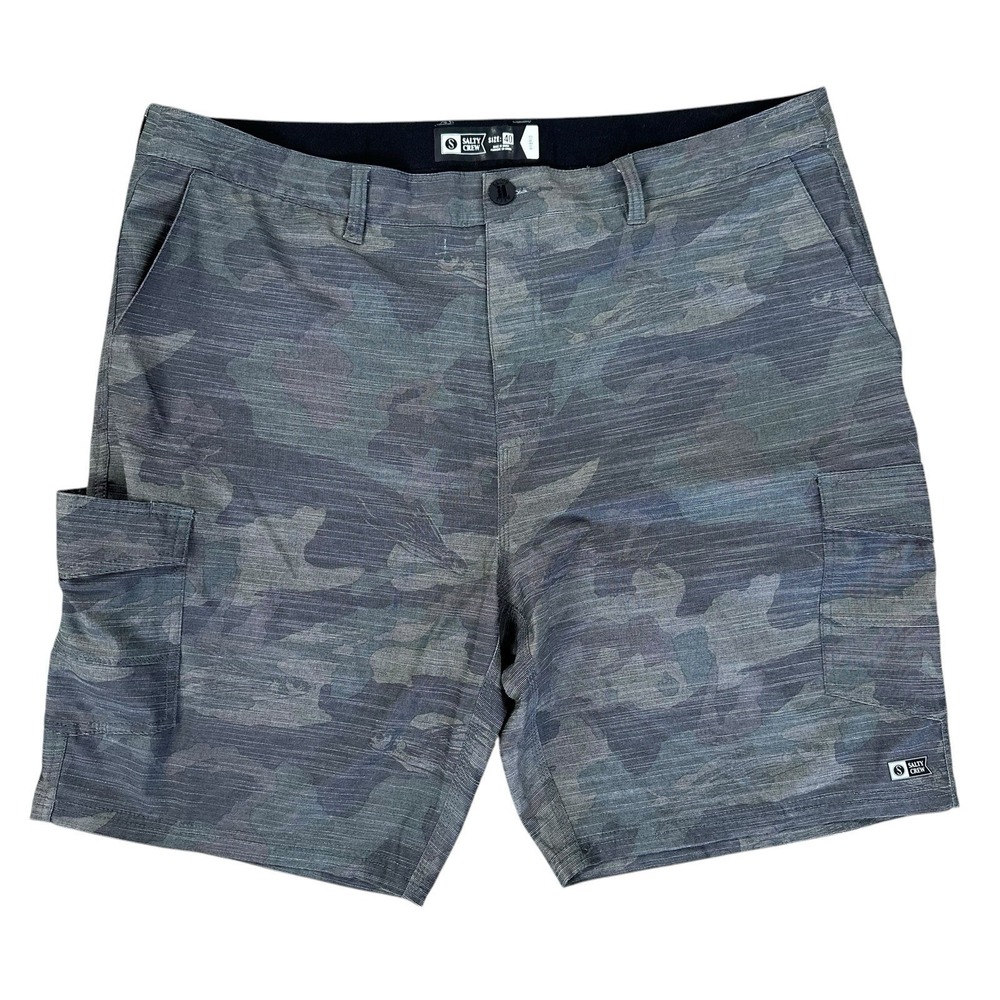 Salty Crew Hybrid Shorts Mens Size‎ 40 Camo Flying Fish Print